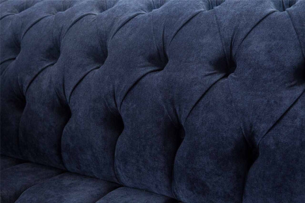 Divano Chesterfield design 2 posti imbottito blu, nuovi divani.