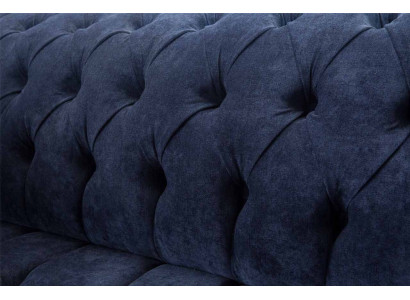 Divano Chesterfield design 2 posti imbottito blu, nuovi divani.