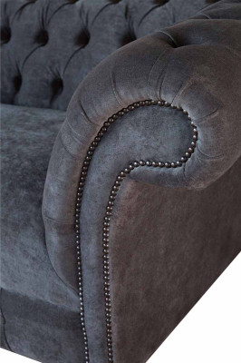 Divano Chesterfield Chesterfield 2 posti in tessuto imbottito design divani di lusso tessili