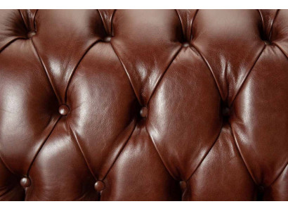 Divano Chesterfield Imbottito in Pelle Sofà Divani Marrone a Due Posti Nuovo