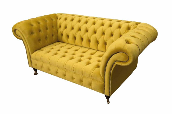 Divano Chesterfield Chesterfield Imbottito 2 posti Divano soggiorno Divani Sedile Giallo