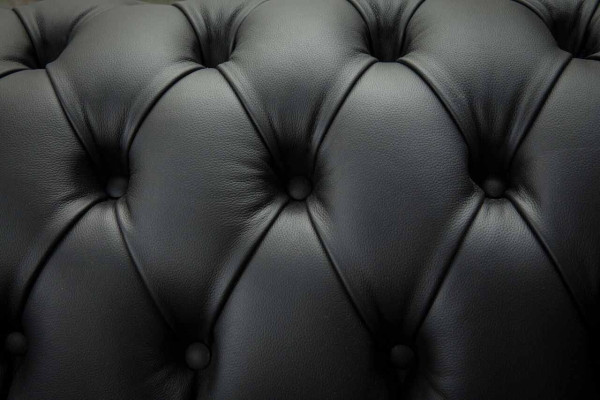 Divano di lusso in tessuto Chesterfield divano divani imbottiti a due posti nero in pelle.