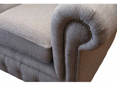 Chesterfield arredamento ufficio sedili divano divano 2 posti Tessuto Grigio