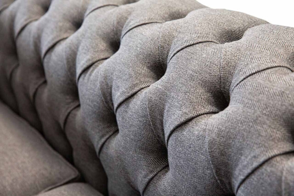 Chesterfield arredamento ufficio sedili divano divano 2 posti Tessuto Grigio