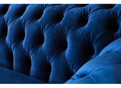 Chesterfield Mobili per ufficio Sedute Arredamento Divano Divano 2 posti Tessuto Blu