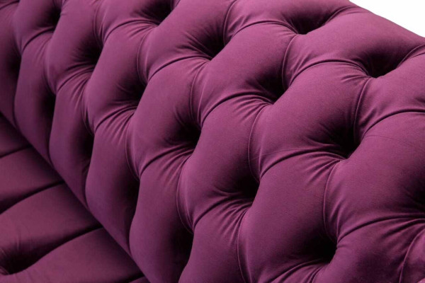 Mobili per ufficio Chesterfield inglesi, divano, sofà, 2 posti, viola