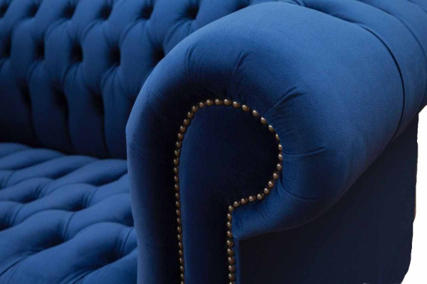 Chesterfield arredi per ufficio divano divano 2 posti in tessuto blu