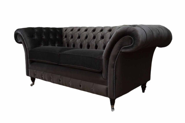 Chesterfield divano in tessuto 2 posti design imbottito divano di lusso divano in tessuto.