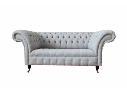 Chesterfield lusso divano a 2 posti in tessuto stoffa nuovo.