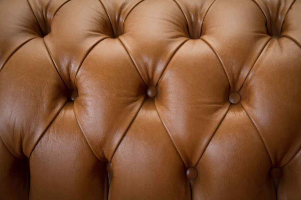 Divano Chesterfield in stoffa, divano in tessuto, arredamento per ufficio, mobili inglesi.