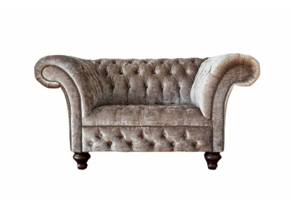 Chesterfield poltrona divano monoposto in tessuto stoffa divano imbottito nuovo