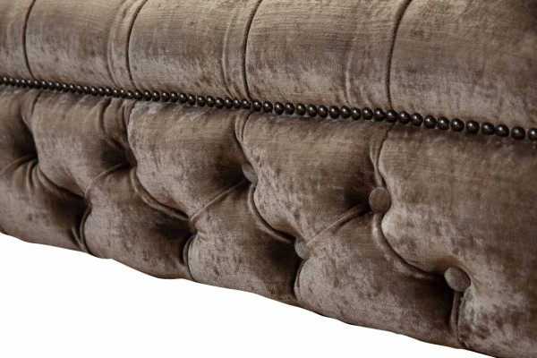 Chesterfield poltrona divano monoposto in tessuto stoffa divano imbottito nuovo