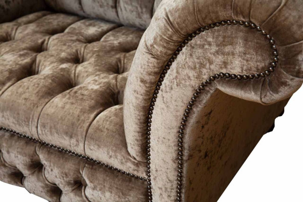 Chesterfield poltrona divano monoposto in tessuto stoffa divano imbottito nuovo