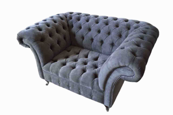 Chesterfield divano 1,5 posti Divano imbottito Design divani Sedile imbottito Grigio