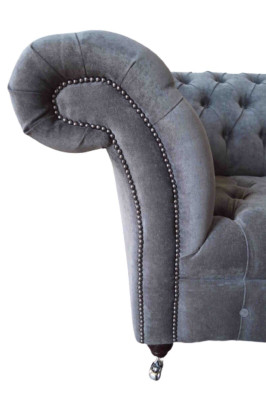 Chesterfield divano 1,5 posti Divano imbottito Design divani Sedile imbottito Grigio
