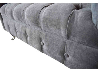 Chesterfield divano 1,5 posti Divano imbottito Design divani Sedile imbottito Grigio