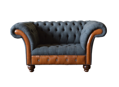 Poltrona 1 posto Divano Imbottito Design Lusso Divani in Tessuto Chesterfield Textili