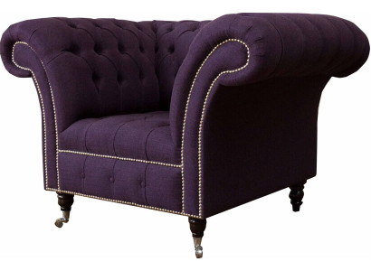 Poltrona monoposto di lusso 1 posto Design tessuto viola Chesterfield