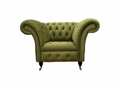 Chesterfield Design Poltrona Divano Imbottito Tessuto di Lusso Divani Monoposto