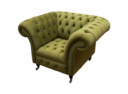 Chesterfield Design Poltrona Divano Imbottito Tessuto di Lusso Divani Monoposto