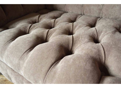 Divano Chesterfield 1 posto in tessuto di lusso, nuovo.