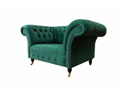 Grigio divano design stile Chesterfield poltrona poltrona poltrona imbottita in tessuto di lusso.