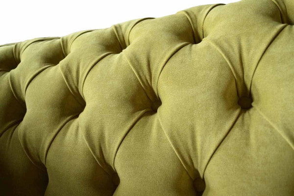 Chesterfield poltrona tessuto design divano stoffa divani imbottiti grigio nuovo