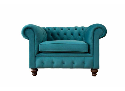 Poltrona singola Chesterfield imbottita design lussuoso divano nuovo