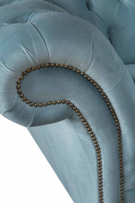 Chesterfield poltrona turchese divano imbottito 1 posto design imbottito nuovo