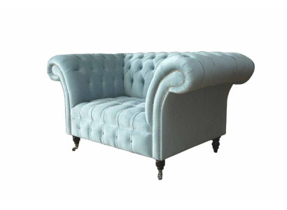 Chesterfield poltrona turchese divano imbottito 1 posto design imbottito nuovo