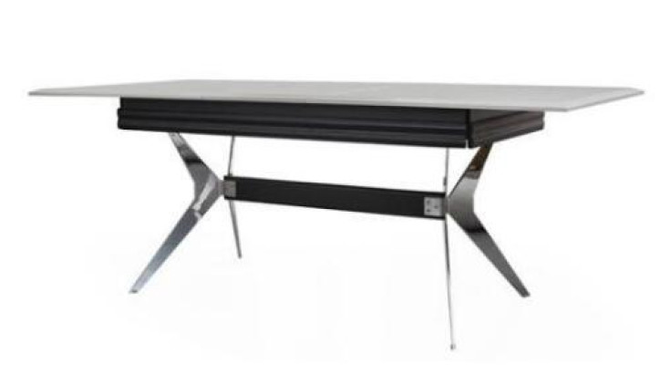 Sala da pranzo di lusso Tavolo da pranzo nero con grigio 6 sedie Credenza Set da pranzo 9 pezzi.