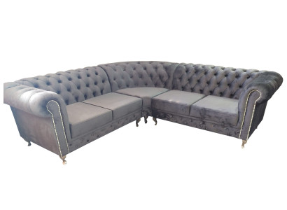 Chesterfield divano a L in tessuto design divano angolare a forma di C e sofa angolo couchen