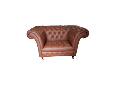 Lussuosa poltrona Chesterfield in pelle Sitz Lounge Sessels Marrone Moderno