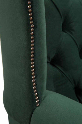 Chesterfield Design Poltrona imbottita in tessuto di lusso divani Poltrona con le ali.