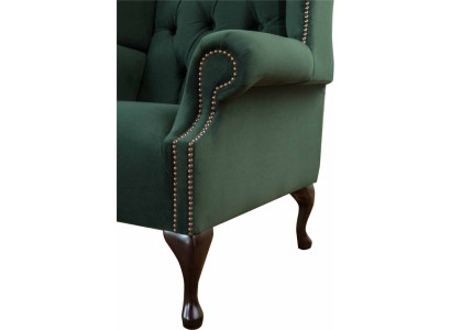 Chesterfield Design Poltrona imbottita in tessuto di lusso divani Poltrona con le ali.