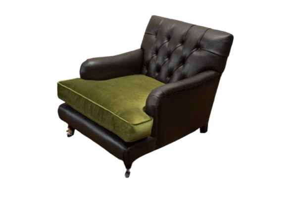 Poltrona Chesterfield design Divano imbottito Chesterfield in pelle