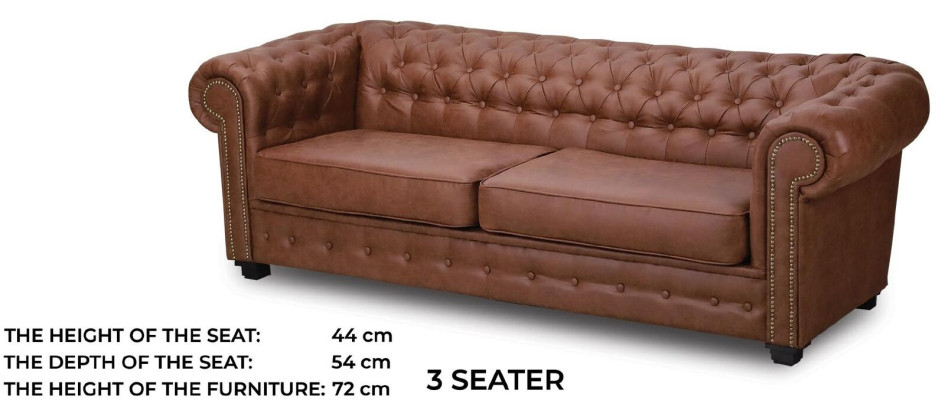 Sofà Chesterfield 3+2+1 salotto mobile set divano tessuto tessile