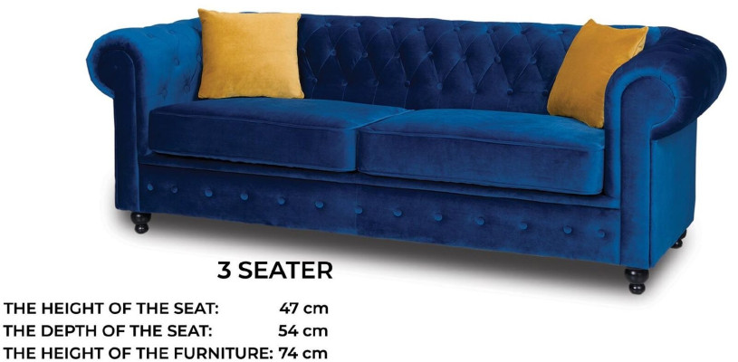Chesterfield set di divani mobili soggiorno arredamento 3+2+1 posti