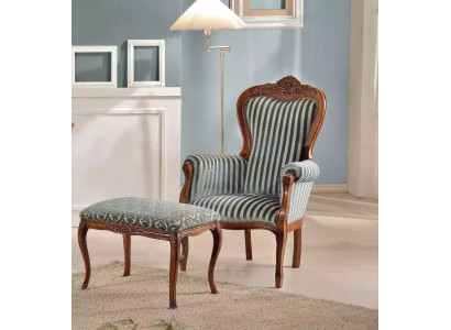 Sedia classica da soggiorno, monoposto, design, imbottita, in stoffa