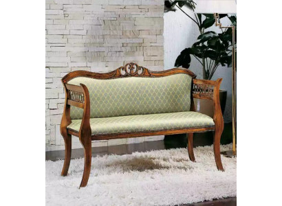 Banca classica di lusso Imbottitura in velluto Soggiorno Divano a due posti.