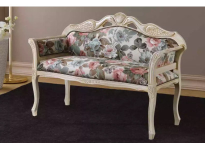 Panchina classica in stile antico a due posti, panca imbottita design per sedili
