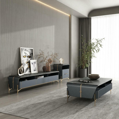 Tavolino da salotto credenza 2 pezzi tavolino da soggiorno mobile base mobile pareti