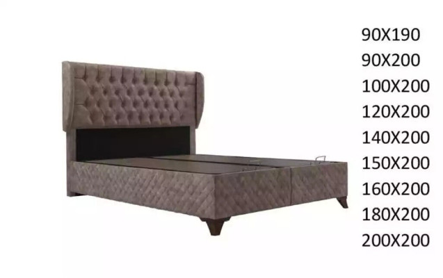 Letto Chesterfield, letti per la camera da letto, tessile 180x200cm inclusa la materassa