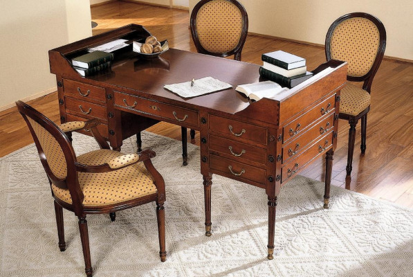 Tavolo con sedia Scrivania in legno Scrivania con cassetti Tavolo da lavoro 2 pezzi
