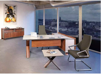 Mobili in legno, scrivania d'angolo, mobili da ufficio, cassettiera, tavolino, moderno