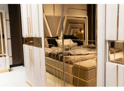 Armadio bianco camera da letto Materiale legno Armadio di lusso Moderno