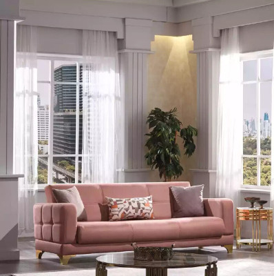 Set di divani di lusso 3+3+1 in tessuto da designer con poltrone singole.