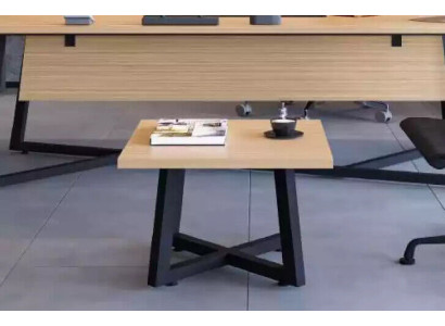 Tavolino da designer di lusso in legno marrone elegante per ufficio.