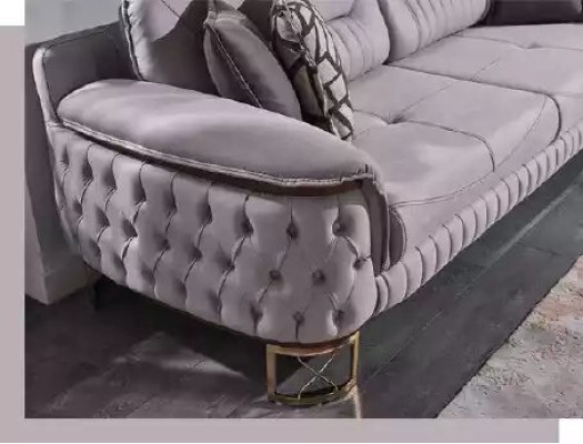 Divano Chesterfield di lusso marrone a 3 posti in pelle stile moderno