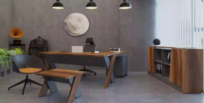 Scrivania di lusso in legno, tavoli da ufficio, tavolo da designer, tavoli marroni nuovi